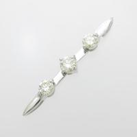 K18WG 2WAY スリーストーン ダイヤモンドペンダント20％引き