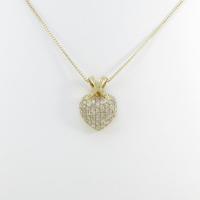 K18YG ハート ダイヤモンドネックレス