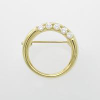 K18YG ダイヤモンドブローチ