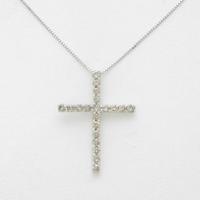 K14WG クロス ダイヤモンドネックレス20％引き