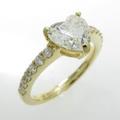 【リメイク】K18YG ダイヤモンドリング 1．128ct・J・SI2・ハートシェイプ30％引き