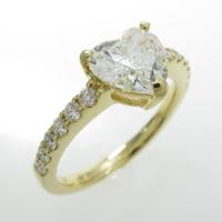 【リメイク】K18YG ダイヤモンドリング 1．128ct・J・SI2・ハートシェイプ30％引き