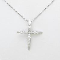 K18WG クロス ダイヤモンドネックレス10％引き