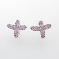 K18WG／K14WG ピンクサファイヤイヤリング10％引き