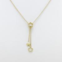 K18YG フラワー ダイヤモンドネックレス