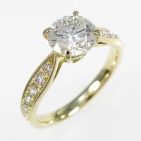 【リメイク】K18YG ダイヤモンドリング 1．028ct・I・SI2・GOOD