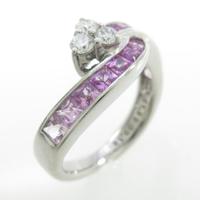 K18WG ピンクサファイヤリング