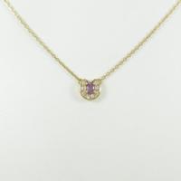 K18YG ピンクサファイヤネックレス