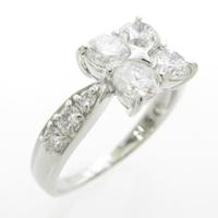 【ジュエリー在庫処分】PT フラワー ダイヤモンドリング