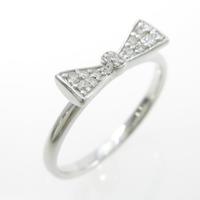 K18WG リボン ダイヤモンドリング30％引き