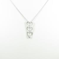 K18WG ハート ダイヤモンドネックレス
