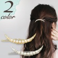 13連パールのメタルムーン ヘアクリップ ゴールド 惑星 コスモ ムーン 月 三日月 ヘアピン ゆめかわいい KERA アクセサリー 660803