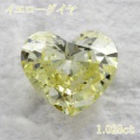 1カラット ダイヤモンドルース（裸石） 1.028ct Ｆａｎｃｙ Yellow SI-2 ハートシェイプ 中央宝石鑑定書 (SB)(253750)