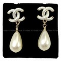 2018年 春夏 新作 CHANEL シャネル ココマーク ティアドロップ ピアス シルバーグレーXパール A98327 新品