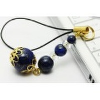 9月の誕生石ストラップ（ラピスラズリ・水晶）８００円