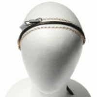 ADA collection◆レザー＆チェンヘッドドレス・ヘアバンド◆メタリックブラック