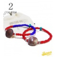 BARNS バーンズ ガラスビーズ|コインコンチョ|ブレスレット『Beads Bracelet』【アメカジ・ワーク】BR-7361