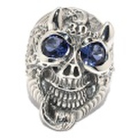 BWL(ビルウォールレザー)30th Master Skull Flying Tire Ring w/stone B419S