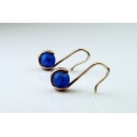 Blue Agate Silver Pierced Earring