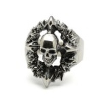 CRAZY PIG DESIGNS(クレイジーピッグ)　WREATH SKULL Ring #1106 リーススカルリング