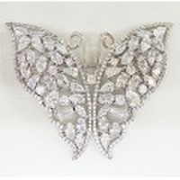 CZ バタフライ モチーフ ブローチ