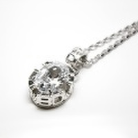 DUB collection(ダブコレクション)　Side Emblem Stone Necklace/ホワイトCZ　ペンダント【チェーン付】DUBj-180-2　ネックレス