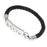 DUB collection(ダブコレクション)プレーンオープンワークブレスレット【DUBj-208-1 BK】（メンズ）