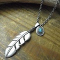 Flower Pueblo　Departure Pendant　フェザー、ターコイズペンダント