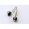 Green Agate Silver Pierced Earring