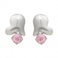 K10WG ハート＆ピンクキュービックジルコニアピアス 46-5669