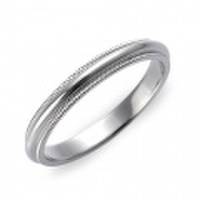 K18WG　ミルグレイン・マリッジリング（結婚指輪）2.5mm (N025H165N3*01-K18WG)