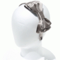 L.Erickson USA◆レディリボンシルクサテンカチューシャ◆チャコールグレー