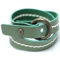N0135 ： レザーブレスレット 『 putar-ring 』　グリーン（女性用）