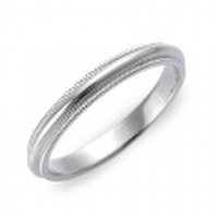 Pt950　ミルグレイン・マリッジリング（結婚指輪）2.5mm (N025H165N3*01)