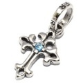 ROYAL ORDER(ロイヤルオーダー) SP118 OPEN TINY CROSS w/BLUE CZ オープンタイニークロス　ブルーCZ