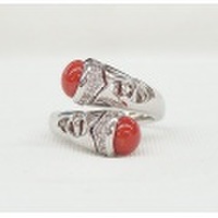 SS　地中海珊瑚＆CZ　リングpart2