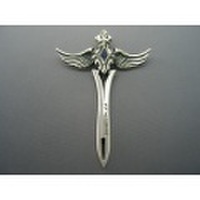 WOLFMAN B.R.S(ウルフマンBRS)　セイクリッドロングエンジェルペンダント/ブルー【トップのみ】　WO-P-115BL