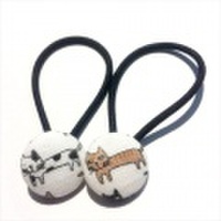 [くるみボタン]ネコ・猫2つセット[ヘアゴム]