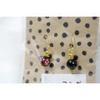 [ピアス]ブラックコットンパールリボンピアス[パール]