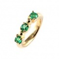 baby’s ring - K18 一連三石 - 5月 エメラルド