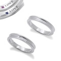 fe-fe スーパースチール ペア リング 指輪 LOVE 刻印 男性用 サファイア 女性用 ルビー 石 一粒 Men’s fe-206 Lady’s fe-207 y160631