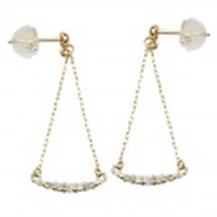 me.luxe　K10G ラインダイヤモンドピアス 95-1072