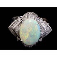 【PT900　プラチナ】 指輪　リング　オパール3.06ct　ダイヤモンド0.86ct　 12.4g　18号　レディース　32719-0　ジュエリー　人気