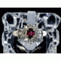 【PT900　プラチナ】 指輪　リング　ルビー0.62ct　ダイヤモンド0.70ct　 8.0g　11号　レディース　28641-0　ジュエリー　人気