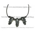 【ネクロマンス NECROMANCE】 スリーラージスクリーミングスカルネックレス Three Large Screaming Skull Necklace 叫び 骸骨