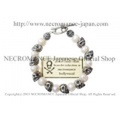 【ネクロマンス NECROMANCE】 パール スカルブレスレット Freshwater Pearl Skull Bracelet 真珠 淡水パール 骸骨