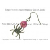 【ネクロマンス NECROMANCE】 ピンクドラゴンアゲート　スパイダーピアス＜桃色龍紋＞Pink Dragon Agate Spider Pierce 龍の鱗 蜘蛛