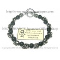 【ネクロマンス NECROMANCE】 ラヴァストーン スカルブレスレット Lava Stone Skull Bracelet 溶岩石 火山 骸骨