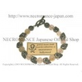 【ネクロマンス NECROMANCE】 ルチルクォーツ スカルブレスレット Rutilated Quartz Skull Bracelet 金線 水晶 骸骨