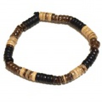 【メール便OK】ココナッツビーズ・ブレスレット（ナチュラル）